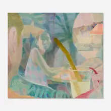 Yoora Lee, Moonlight Cafe, 2020, oil on linen