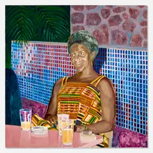 Arthur Timothy, Kente, 2020, oil on canvas