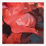 Stefan Hoza, Red Stack, 2021, oil on canvas