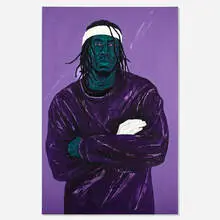 Annan Affotey, Otis (2008 Graduate), 2020, acrylic, oil and charcoal on canvas