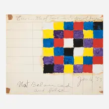 Alfred Jensen, Untitled (Eleventh of Time Inc's Project Diagram), 1959, pencil and oil on paper