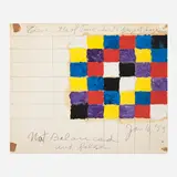 Alfred Jensen, Untitled (Eleventh of Time Inc's Project Diagram), 1959, pencil and oil on paper