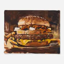 Walter Robinson, Big America Texas II Burger, 2014, acrylic on linen