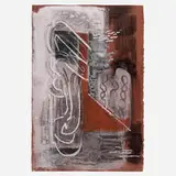 John Walker, Black Canoe V, 1988, mixed media on paper