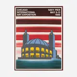Roger Brown, Navy Pier exhibition poster, 1986, collotype in colors