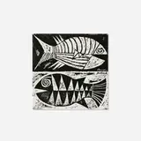 Aaron Bohrod, Fish Tile, glazed porcelain