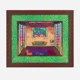 Hollis Sigler, There is Pain that Unlocks the Heart to the Freedom of the Soul, acrylic on paper in painted artist's frame