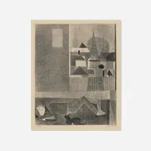 Miyoko Ito, Asleep, 1950, lithograph on Basingwerk Parchment