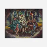 Bernece Berkman, Untitled (Three Seated Women), oil on canvas