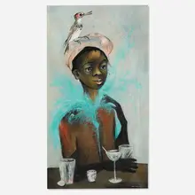 Karl Priebe, The Cocktail, 1955, casein and watercolor on board