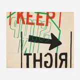 Corita Kent, left, 1967, screenprint in colors