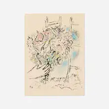 Offrande de fleurs by Marc Chagall, 1964, lithograph in colors on BFK Rives, sold Apr 2026