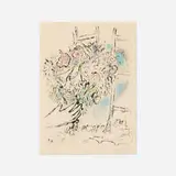 Marc Chagall, Offrande de fleurs, 1964, lithograph in colors on BFK Rives