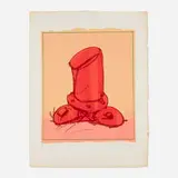 Claes Oldenburg, Soft Fire Plug, Inverted, 1973, lithograph in colors on Hodgkinson