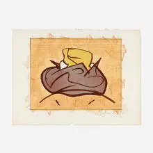 Claes Oldenburg, Baked Potato with Butter, 1972, lithograph in colors on Hodgkinson