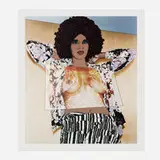 Mickalene Thomas, Portrait of Maya #10, 2024, UV pigment print with screenprint in colors, glitter, shimmer and matte varnish on 410gsm Somerset Tub Sized Radiant White