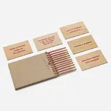Jenny Holzer, Truisms postcards; Survival Series pencils, screenprint on wood; printed graphite pencils