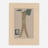 Claes Oldenburg, Proposal for a Colossal Structure in the Form of a Clothspin - Compared to Brancusi's Kiss, 1972, screenprint in colors on Arches