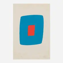 Ellsworth Kelly, Light Blue with Orange (from Suite of Twenty-Seven Color Lithographs), 1964-65, lithograph in colors on BFK Rives