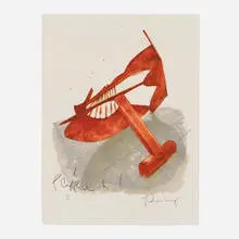 Claes Oldenburg, Picasso Cufflink (from the Homage to Picasso portfolio), 1974, lithograph in colors on Arches