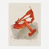 Claes Oldenburg, Picasso Cufflink (from the Homage to Picasso portfolio), 1974, lithograph in colors on Arches