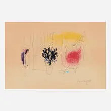 Le coq rouge by Marc Chagall, 1957, lithograph in colors on Arches, sold Apr 2026
