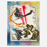 Frank Stella, Going Abroad (from the Waves II series), 1989, screenprint, lithograph and etching in colors with collaged paper