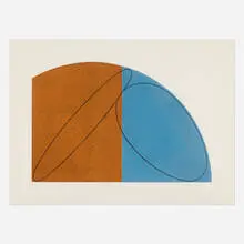 Robert Mangold, Untitled (Artists Space Benefit), 1995, etching and aquatint in colors on Arches