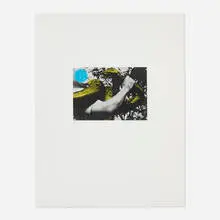Man with Snake (Blue and Yellow) by John Baldessari, 1990, lithograph in colors on Arches 88, sold Apr 2026