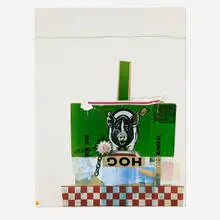 Robert Rauschenberg, Hog Chow (from the Chow Bags series), 1977, screenprint in colors with sewn string