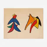Alexander Calder, Lune jaune et porc qui pique (from the Stabiles series), c. 1965, lithograph in colors