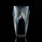 René Lalique, 'Ceylan' vase, 1924, frosted and opalescent glass