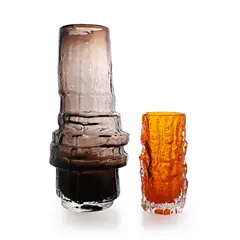 Geoffrey Baxter, Two Whitefriars Textured Range glass vases