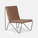 Verner Panton, 'Bachelor' chair, the tubular nickel-plated steel frame with a grey leather seat and back pad