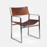 Model 'CH 113' armchair by Hans J. Wegner, upholstered in brown leather, sold Apr 2026