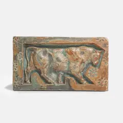 Alexandre Bigot, Ceramic of a bull, stoneware