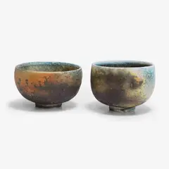 Jack Doherty, Two small cups, soda-fired and hand-thrown porcelain