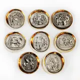 Group of eight 'Cammei' coasters by Piero Fornasetti, porcelain, sold Apr 2026