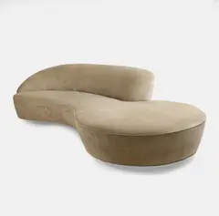 Vladimir Kagan, 'Serpentine' sofa, 1950, later upholstered in grey velvet