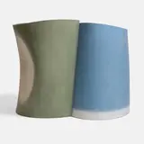 Ken Eastman, Twin-compartment slab vessel, ceramic in blue