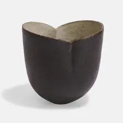 John Ward, 'Tulip' vase, the exterior covered in a matt black glaze