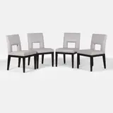 Christian Liaigre, Set of four 'Velin' chairs, 1998, upholstered in grey leather