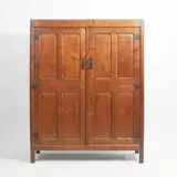 Gordon Russell, 'Design No. 7' oak wardrobe, the two doors with bronze mounts and escutcheons