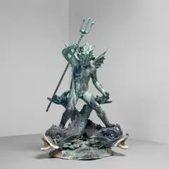 Malvina Hoffman, 'Young Neptune' Fountain, bronze with green patina, marked in the maquette 'ROMAN BRONZE WORKS NY MALVINA HOFFMAN'