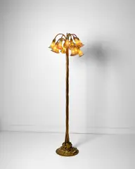 Tiffany Studios, Twelve-Light 'Lily' Floor Lamp, gilt bronze
