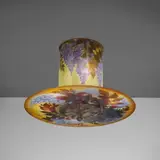 Émile Gallé, Rare Ceiling Light, glass overlaid and acid-etched, bronze, marked twice in cameo 'Galle'