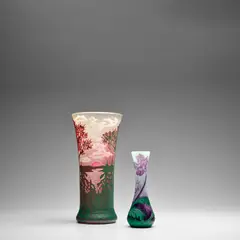 Axel Enoch Boman, Two Vases, for Reijmyre, overlaid, acid-etched and wheel-polished glass, taller incised 'Reijmyre A