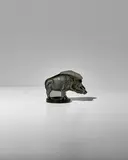 René Lalique, Sanglier (Boar), Marcilhac 1157, smokey grey frosted glass, hand finished, engraved 'Lalique France'