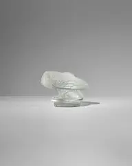 René Lalique, Hibou (Owl), Marcilhac 1181, clear and frosted glass, hand finished, acid stamp 'R