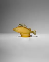 Perche, Amber (Perch) by René Lalique, Marcilhac 1158, butterscotch opalescent glass, hand finished, apparently unmarked, offered Dec 2025